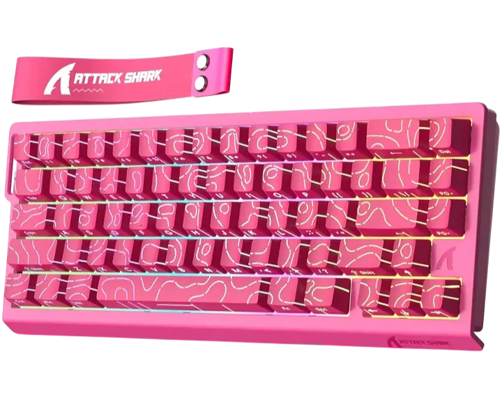 Клавіатура Attack Shark X68 HE Contours Side Printed RGB Pink - фото 2