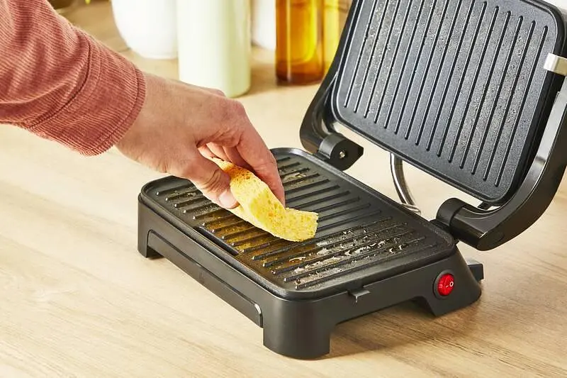 Електричний гриль Tefal Inicio Compact GC270D10, 1000 Вт, функція паніні, сріблястий / чорний - фото 4