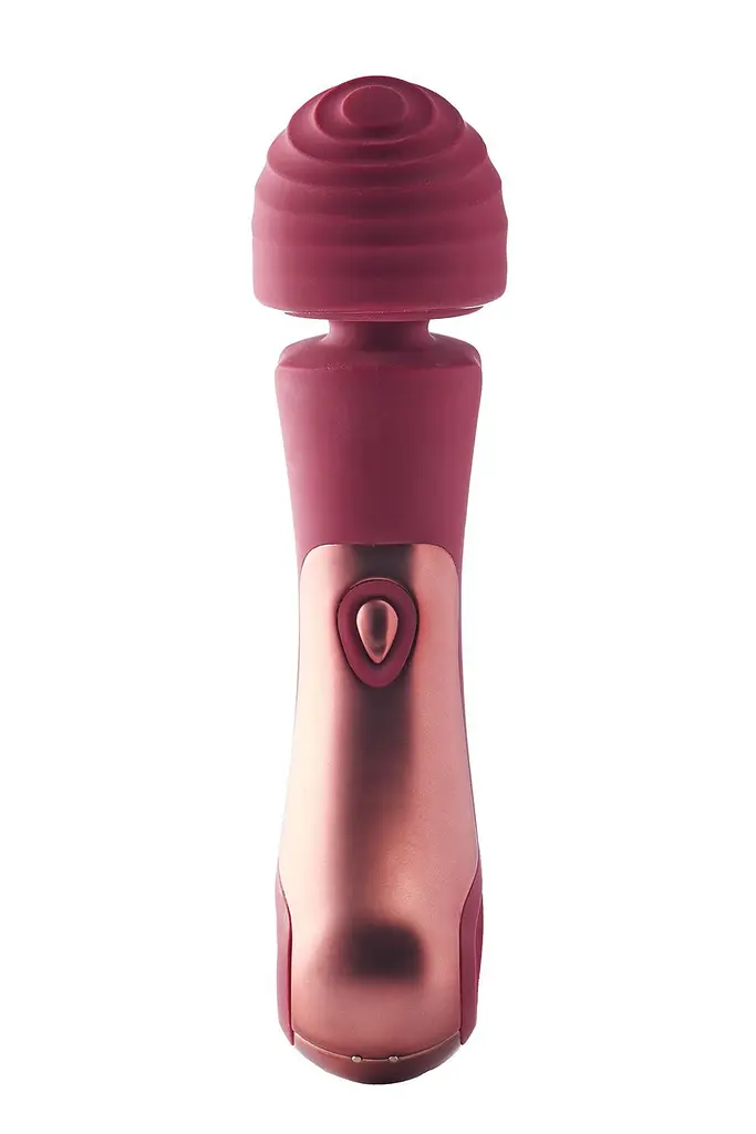 Вібратор Dream Toys Dinky Curved Wand Jacky O -мікрофон, 23 см бордовий