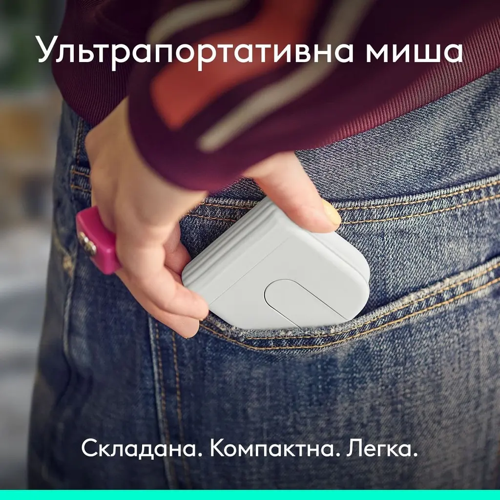 Мишка Logitech Mobi Fold Bluetooth Off-White (910-007631) - фото 2