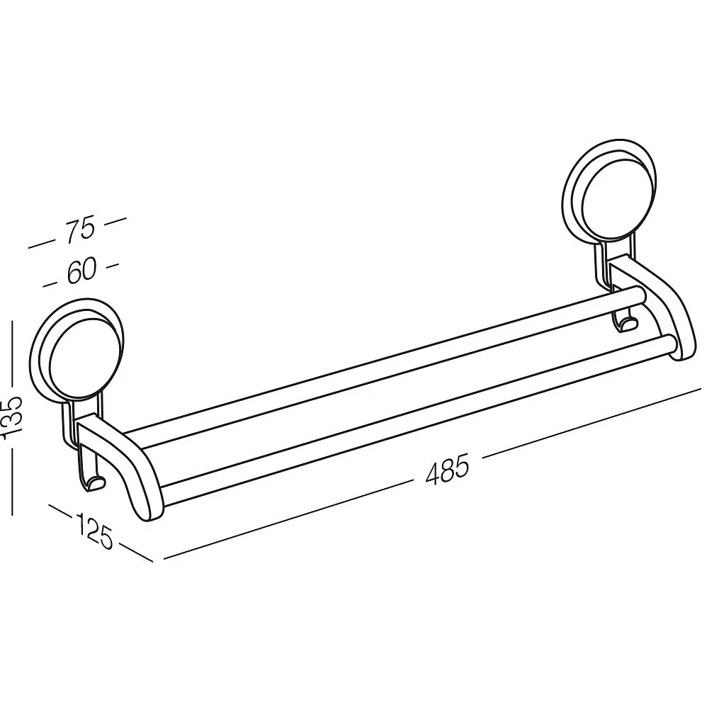 Тримач для рушників MVM BP-9 подвійний, білий зі сріблястим (BP-9 WHITE) - фото 10