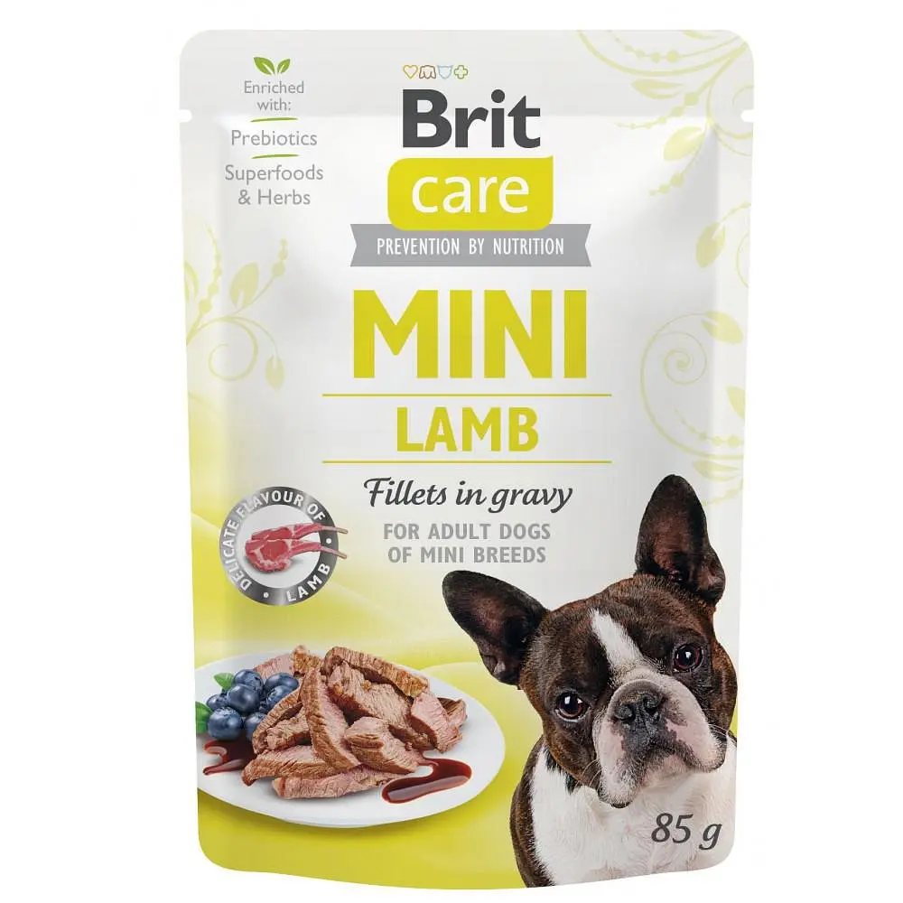 Вологий корм Brit Care Mini для собак з філе ягняти в соусі 85 г (арт.100215/4401)