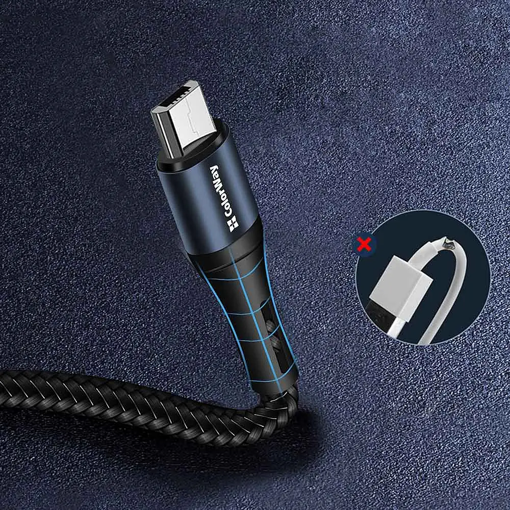 Кабель ColorWay USB-microUSB nylon 2.4А 1 м Black - фото 8