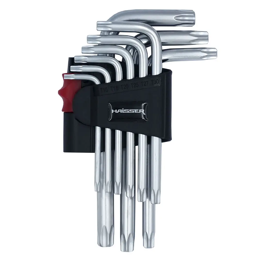 Набір Г-подібних ключів TORX Haisser 48114 з отвором