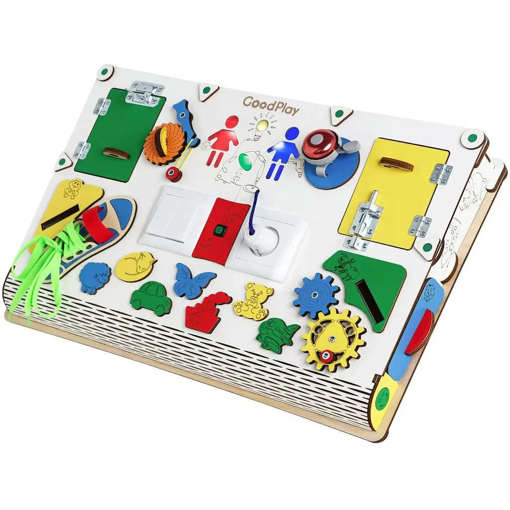 Бизиборд GoodPlay с подсветкой развивающий 56х38х9 см (D005) - фото 2