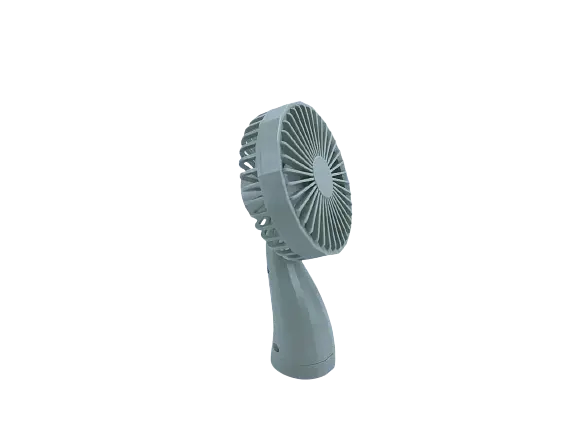 Ручной бытовой портативный вентилятор Mini Fan 6601 на аккумуляторе с ручкой мини вентилятор серый - фото 2