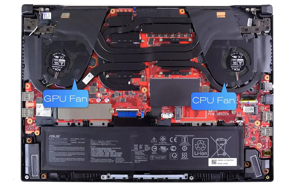 Вентилятор Asus (GPU fan 12V) кулер для моделей ноутбука TUF Dash F15 FX516 з GPU RTX3070 (13NR0760P02011) Оригінал, 12V, 4pin - фото 4
