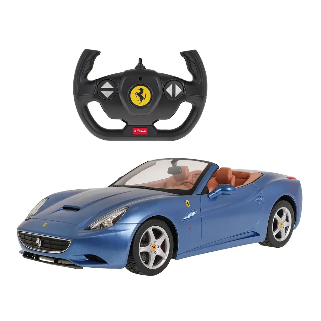 Машинка RASTAR Ferrari California R/C 1:12 голубая 47200 - фото 2