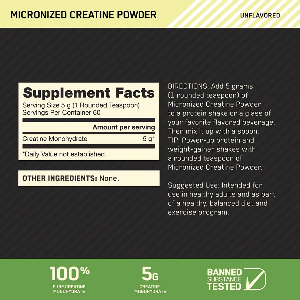 Мікронізований Моногідрат Креатин Optimum Nutritionу - 300 г - фото 3