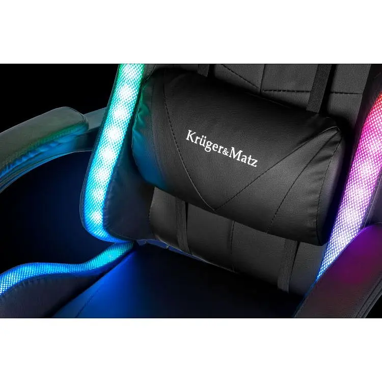 Кресло геймерское Kruger&Matz GX-150 с подставкой для ног с подсветкой RGB - фото 7
