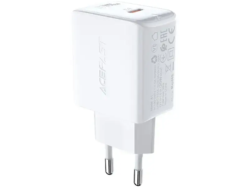 Мережевий зарядний пристрій Acefast A1 Fast Charge Wall Charger 20 W White (6974316280040) - фото 2