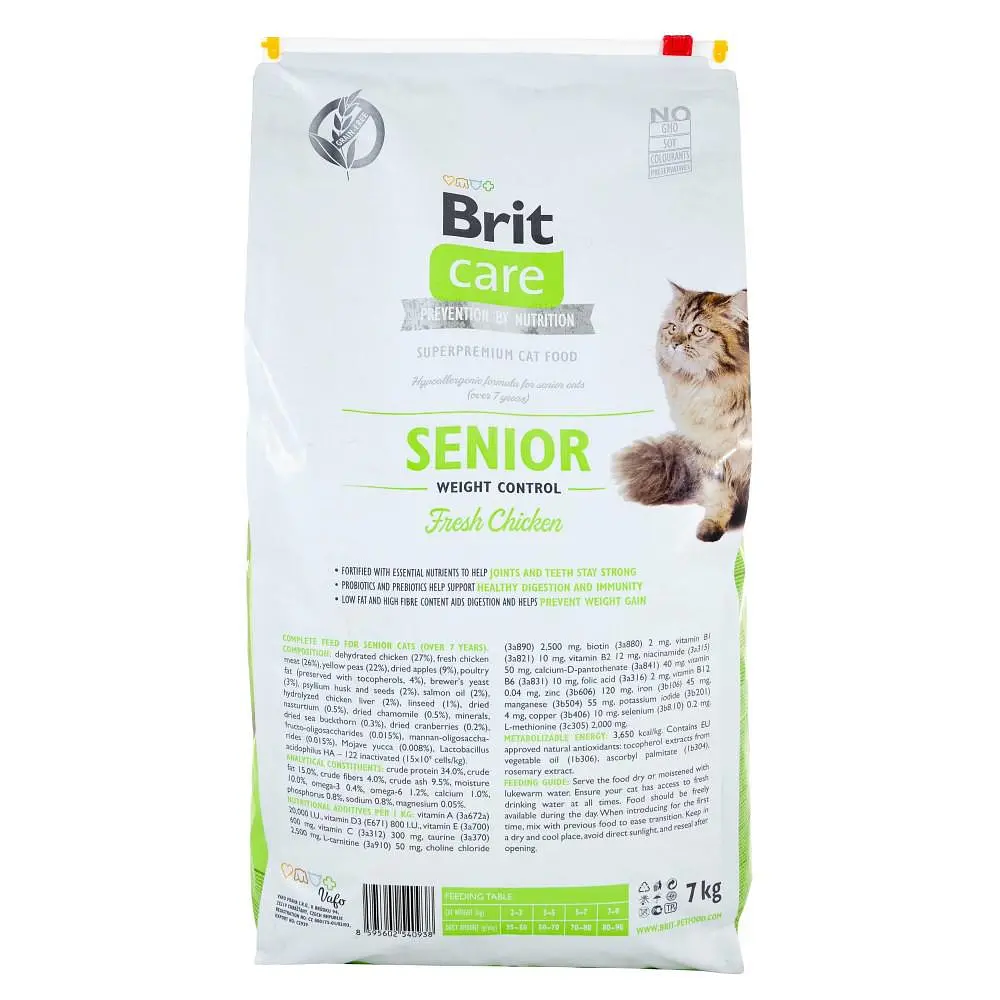 Сухий корм Brit Care Cat GF Senior Weight Control 7 кг для літніх кішок з надмірною вагою - фото 3
