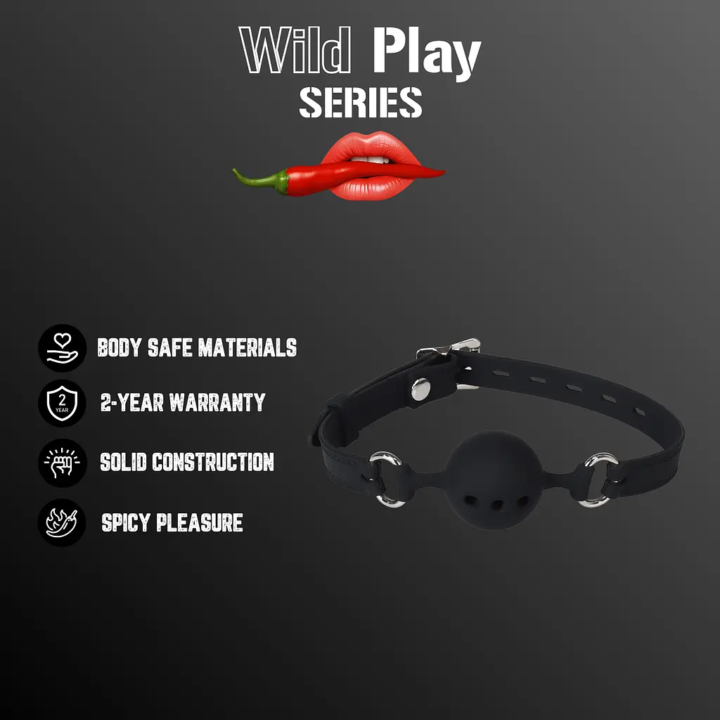 Кляп - Erospace Wild Play Mouth Gag With Silicone Ball C14 - фото 2