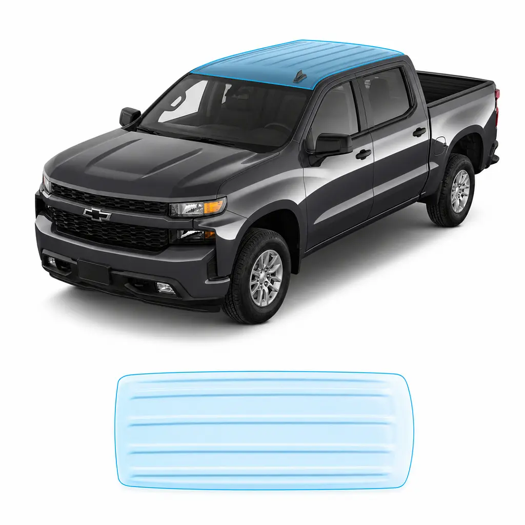 Антигравійна захисна бронеплівка за лекалами для Chevrolet Silverado IV 2019-2021 - зона даху
