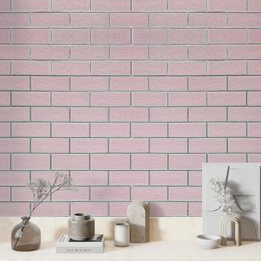 Самоклеюча стінова панель Sticker Wall Рожева 3D NEW CULTURAL WALL 70x70cmx4mm PINK+SILVER (D) SW-00001501 - фото 7