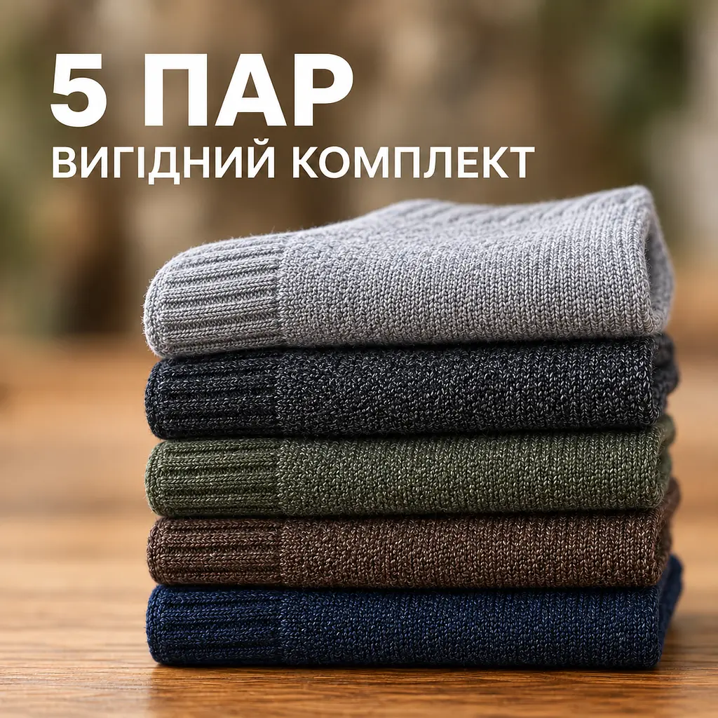 Універсальні чоловічі шкарпетки махрові розмір 39-46 Solve — термо-шкарпетки , 5 пар, KT9004102 - фото 9