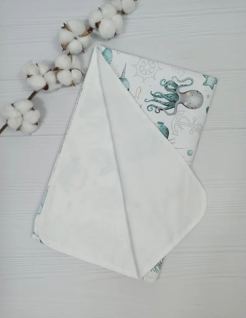Пелюшка дитяча багаторазова непромокальна a.l.babybox Морські мешканці 80x100 см Різнокольоровий (NV 18148412) - фото 2