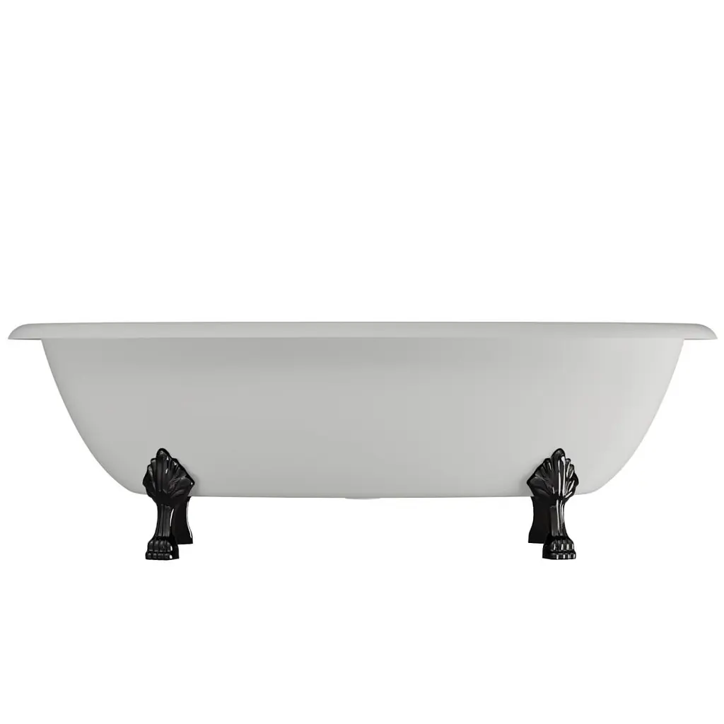 Ванна отдельностоящая глянцевая Amidicon Olimpia 180x90 белая из литого камня черные ножки OLIMPIA_180_nizhk-bl_HL, Белый - фото 10