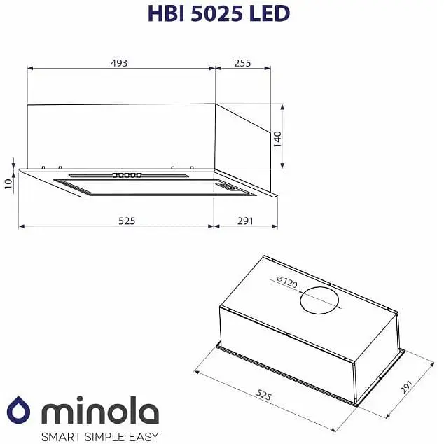Витяжка вбудована Minola HBI 5025 I LED - фото 10