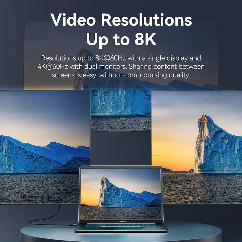 Кабель USB 4.0 Type-C M-M, 1.0 м 240W 8K60Hz Thunderbolt 4 Сірий Aluminum Alloy Vention - фото 6
