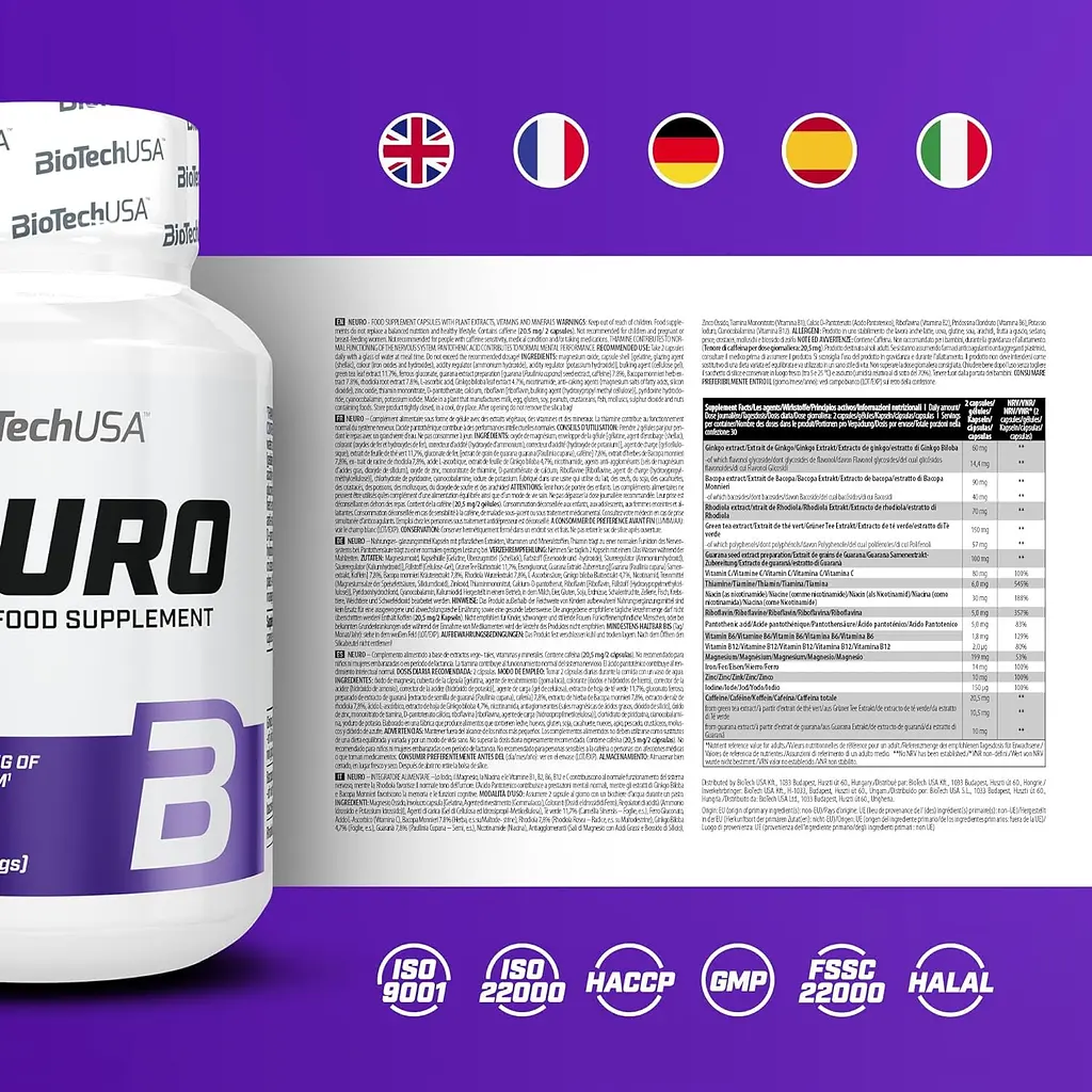 Вітамінно-мінеральний комплекс BiotechUSA Neuro 60 капсул - фото 2