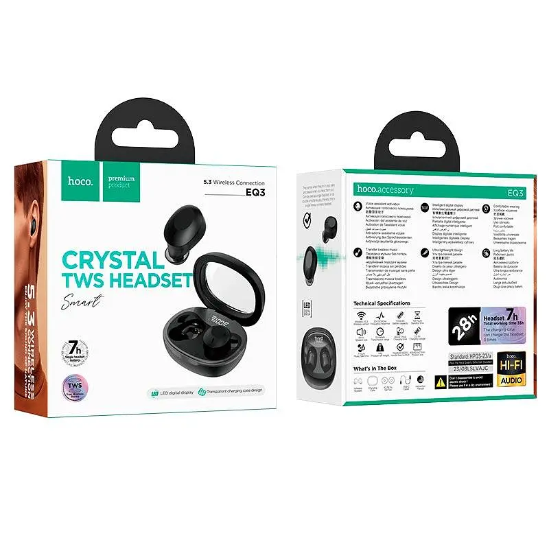 Навушники Hoco Smart true wireless BT headset EQ3 BT5.3 300mAh 7h - фото 3