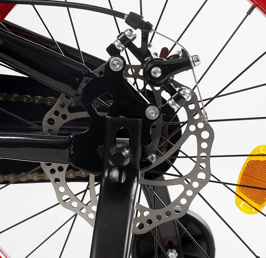 Велосипед 2-х колёсний 18" FL-18214 Corso Falcon стальная рама, дисковые тормоза, доп. колеса, звонок, корзинка, собран на 85% - фото 5