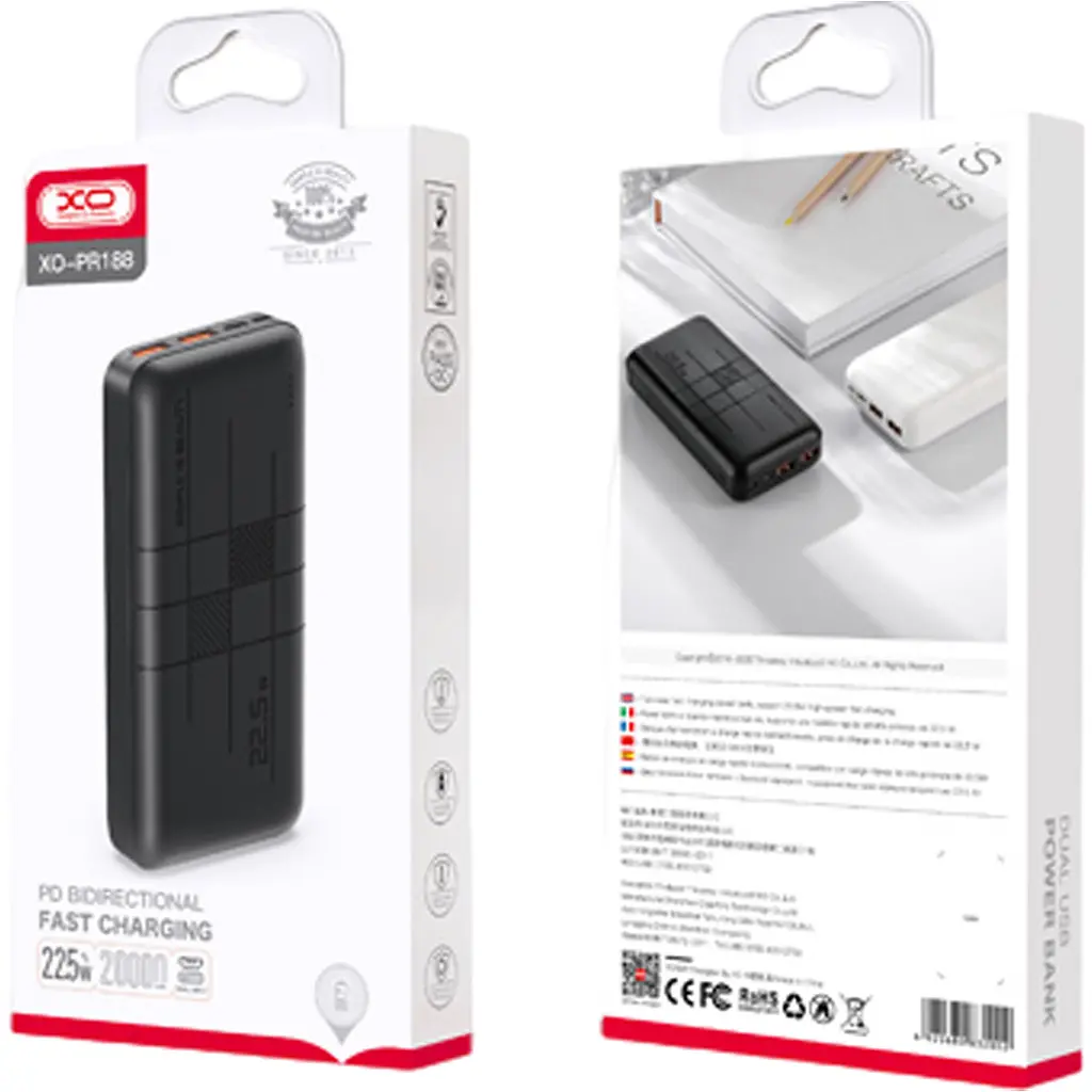 Внешний аккумулятор XO PR188 20000mAh 22.5W Black [123249] - фото 4
