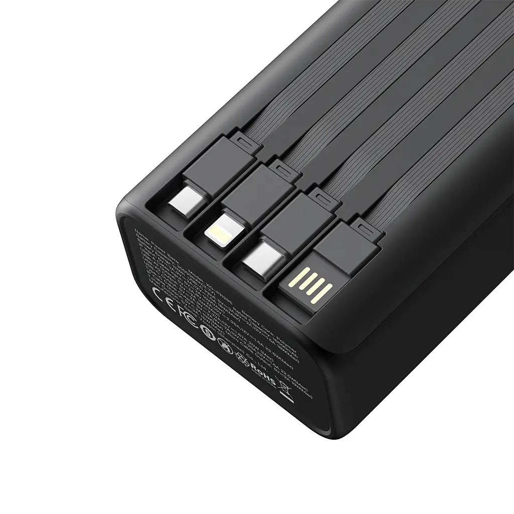 Батарея універсальна XO 30000mAh, PD/20W, QC/22,5W, Lamp, black (XO-PR285) - фото 5