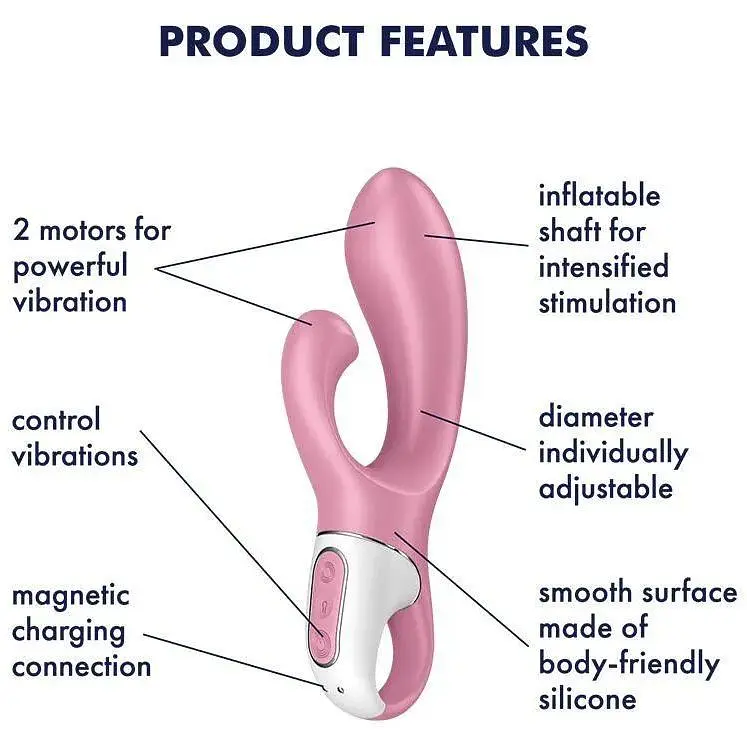 Вибратор-кролик Satisfyer Air Pump Bunny 2 надувается - фото 4