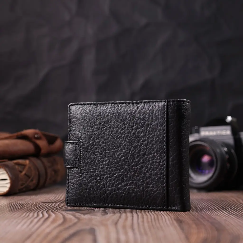 Чоловічий гаманець зручного розміру ST Leather 22471 чорний - фото 8