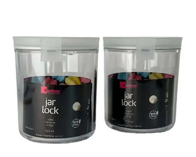 Набір контейнерів акрилових Motek Jarlock 2 шт круглої форми на 0,65 л (JAR-SET) - фото 4