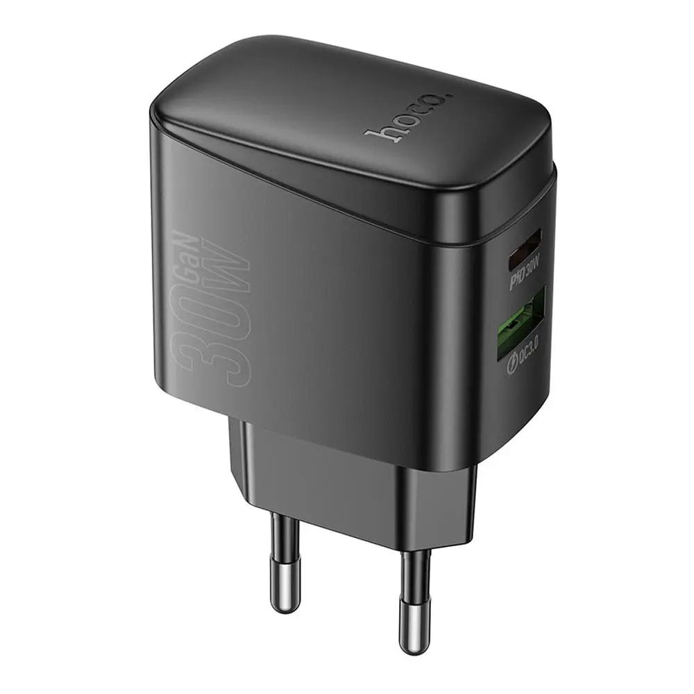 Мережевий зарядний пристрій Hoco CS61A Intelligent balance 1USB/1USB-C PD/QC 30W Black (35804_3605219) - фото 5