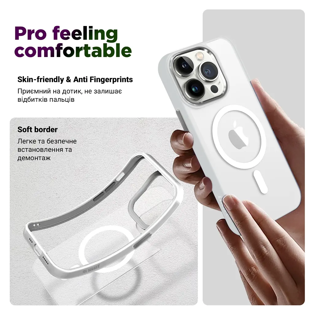 Чехол для мобильного телефона Armorstandart Unit MagSafe Apple iPhone 15 Pro Matte Clear Silver (ARM69349) - фото 2