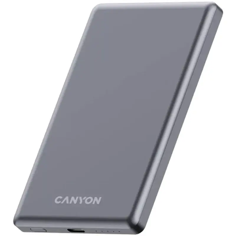 Батарея універсальна Canyon 5000mAh OnPower 505 slim Magsafe PD/20W Dark Grey (CNS-CPB505DG) - фото 2