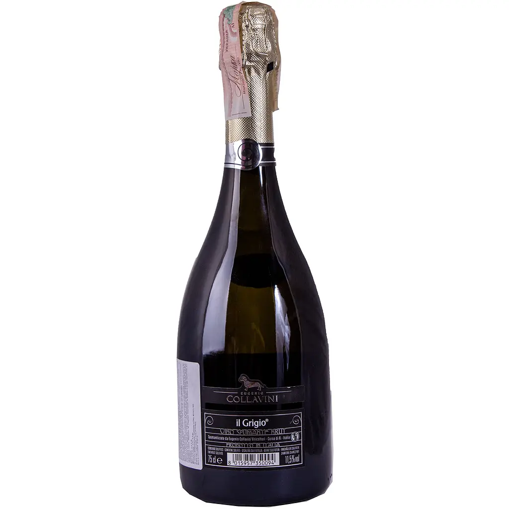 Вино игристое Collavini Il Grigio, белое, брют, 0,75 л - фото 2