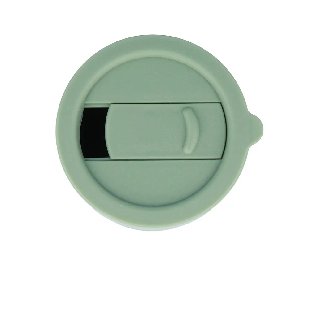 Кофейные чашки 295 мл с крышками OldBro Cute Travel Mugs с защитным силиконовым чехлом Olive - фото 4