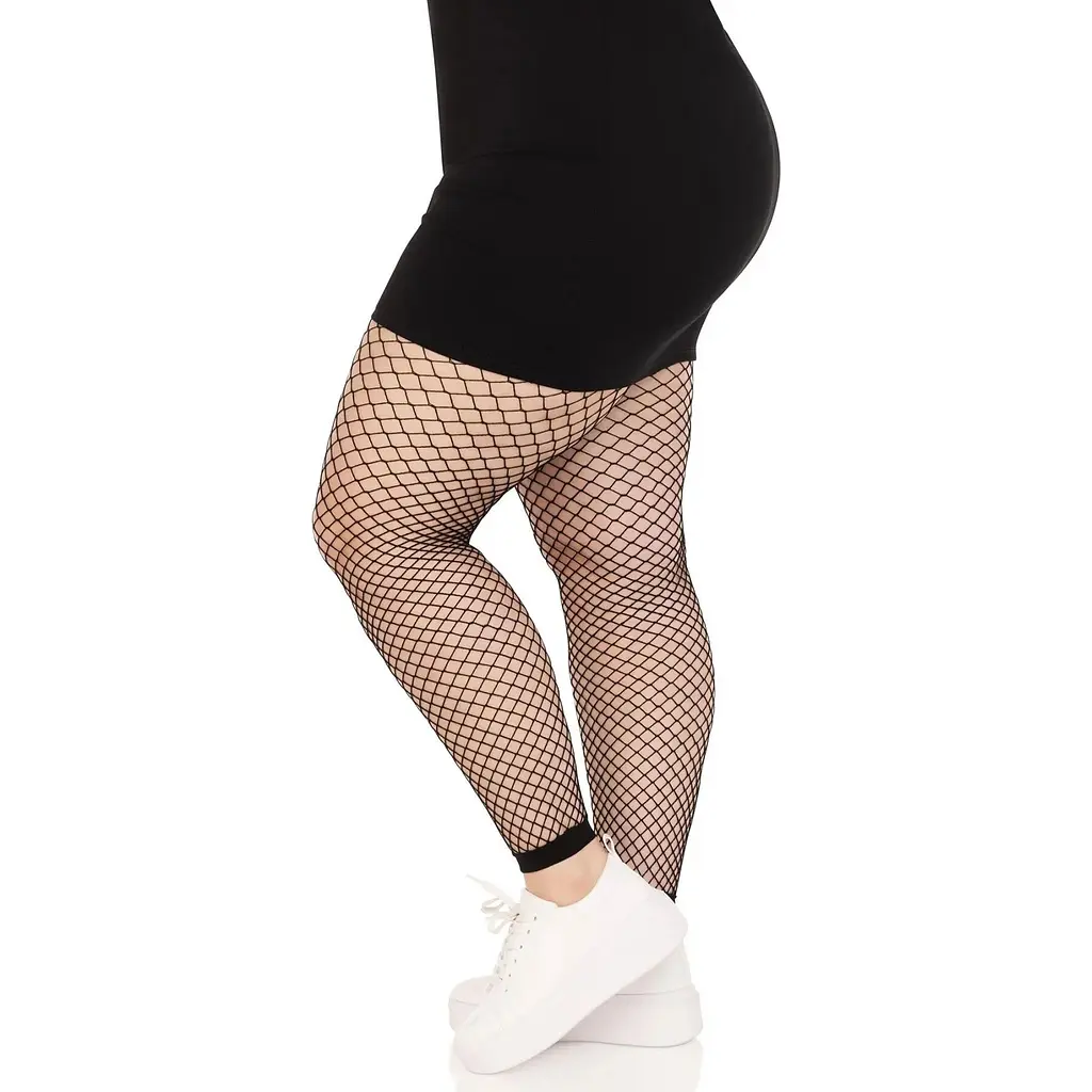 Панчохи Leg Avenue Industrial Net footless tights Black 1X/2X - фото 3