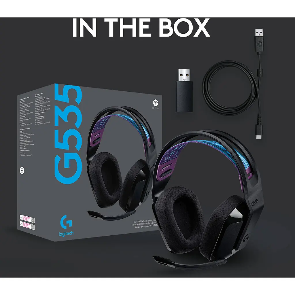 Ігрові навушники Logitech G535 Lightspeed Wireless Black (981-000972) [70702] - фото 10