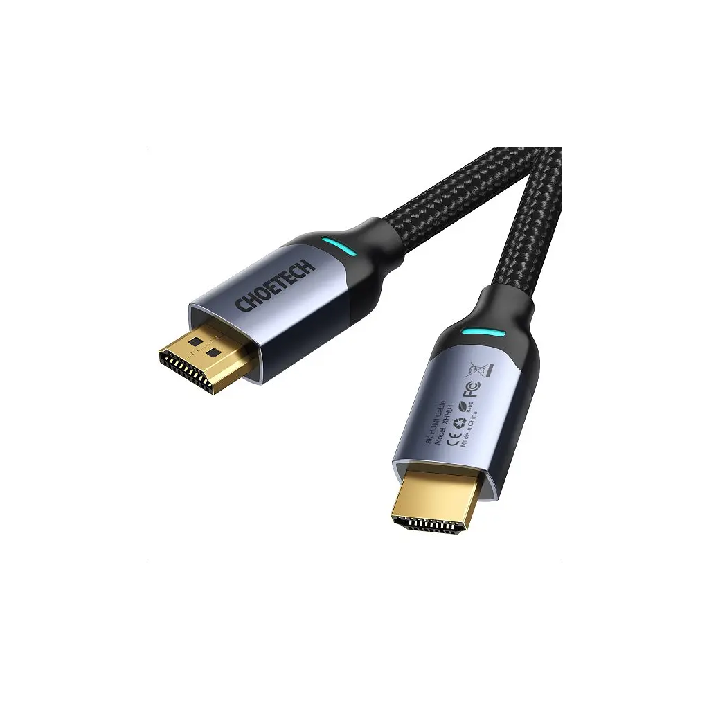 Кабель мультимедійний HDMI M to HDMI M 2.0m V2.1 8K60Hz HDR10 HLG Choetech (XHH01-BK) - фото 3