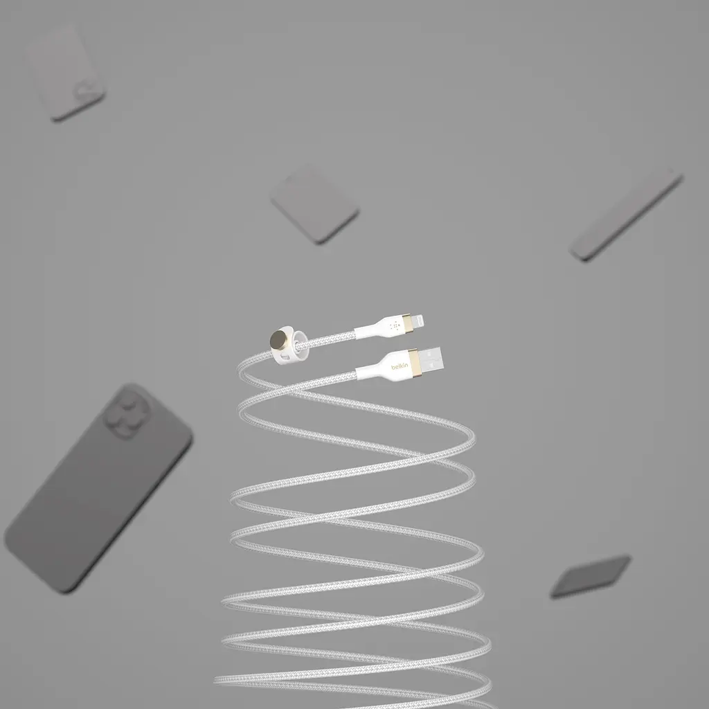 Кабель Belkin USB-A > Lightning зарядка/синхронизация 1м, плетеный, силиконовый, с ремешком на ма teh0013716 - фото 9