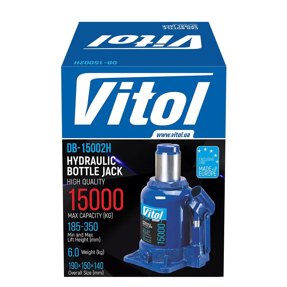 Домкрат гідравлічний телескоп Vitol 15 т JX107S (DB-15002H) - фото 5