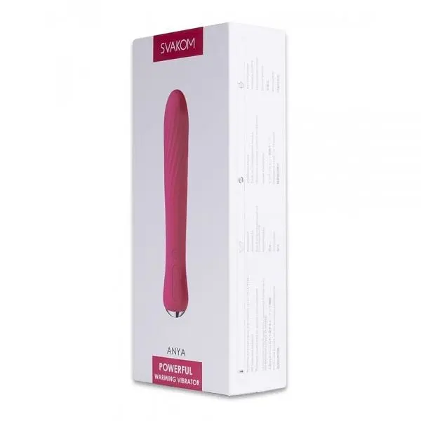 Ребристий вібромасажер Svakom Anya Heating Vibrator, 19.5х3.3 см (рожевий) - фото 3
