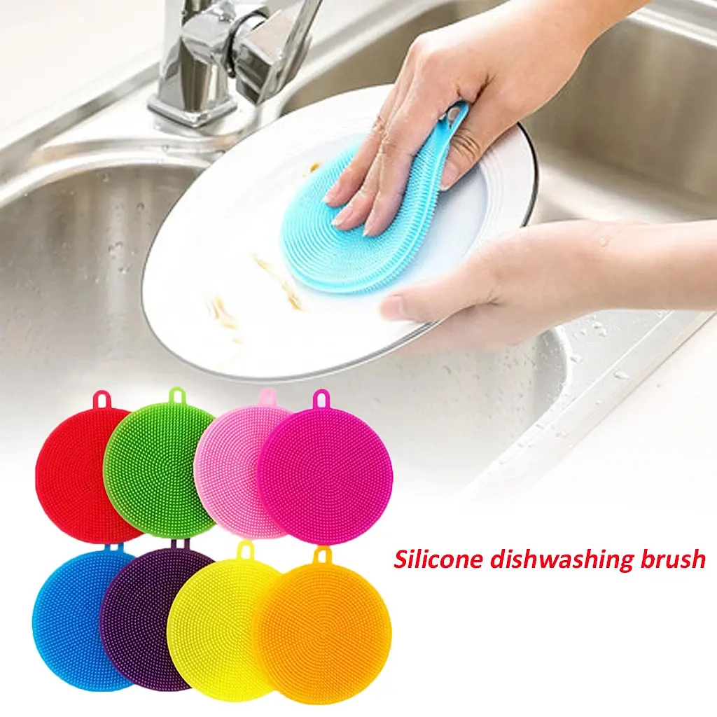 Губка мочалка прихватка для посуду силіконова Better Sponge 4 в 1, Kitchen Master Блакитний 85751 - фото 10