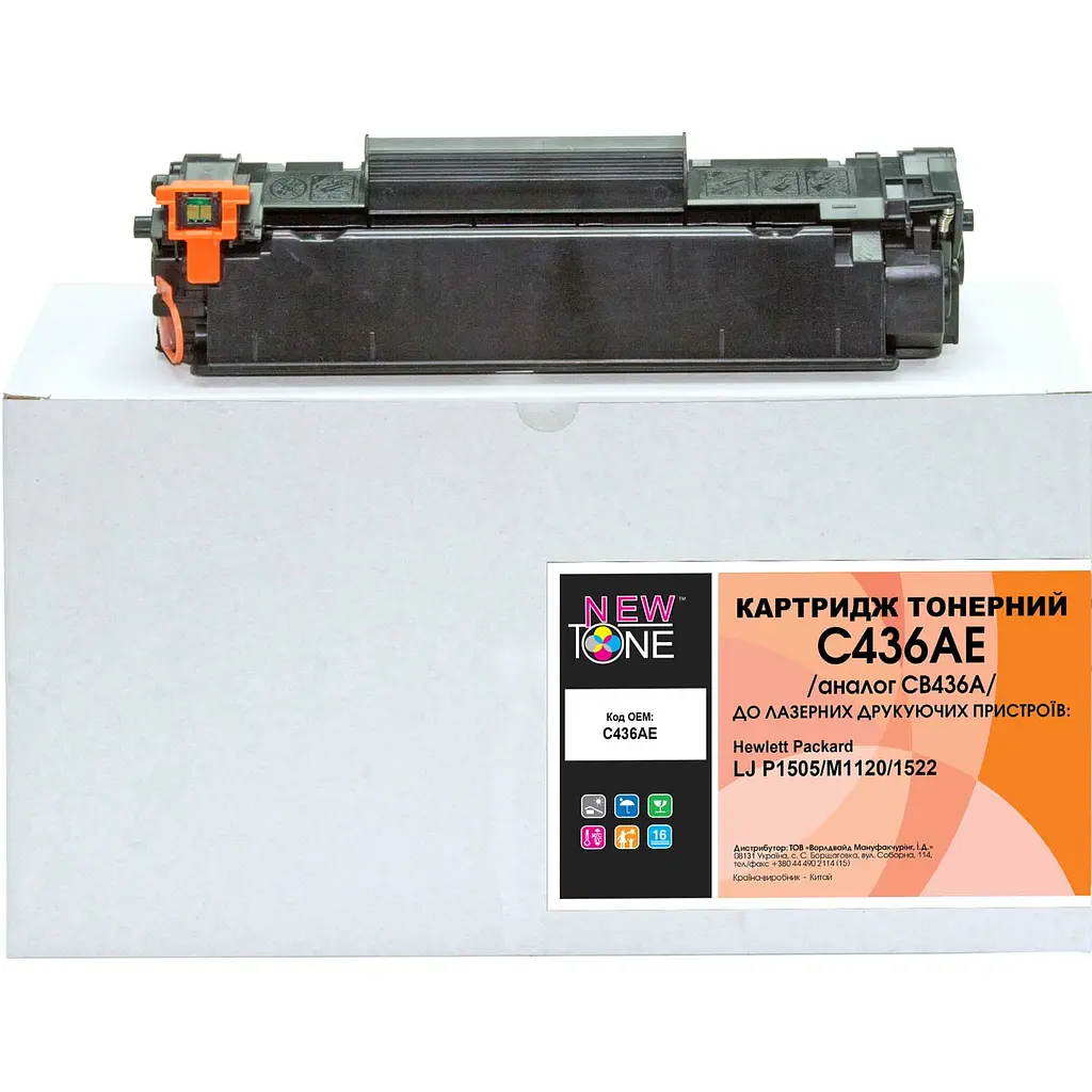 Картридж тон. NEWTONE для HP LJ P1505/M1120/1522 аналог CB436A Black ( 2000 ст.) (C436AE)