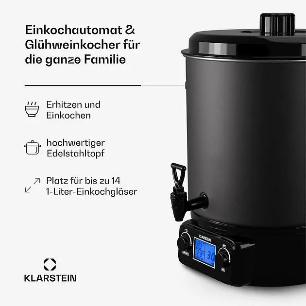Стерилизатор машина для консервирования Klarstein Biggie Digital (10045400) - фото 2