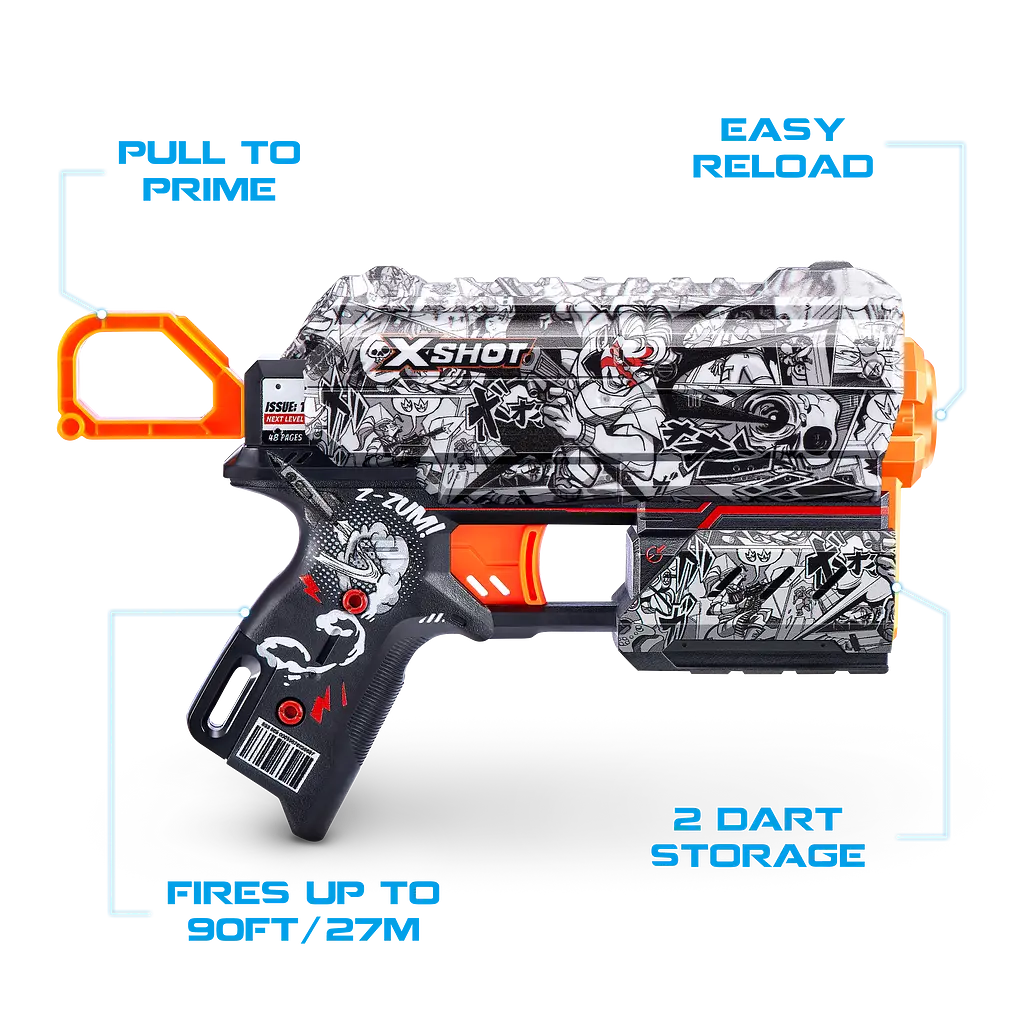 Швидкострільний бластер Zuru X-Shot Skins Flux Illustrate, 8 патронів (36516D) - фото 4