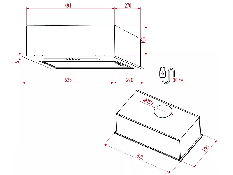 Витяжка Perfelli BI 5212 BL LED - фото 6