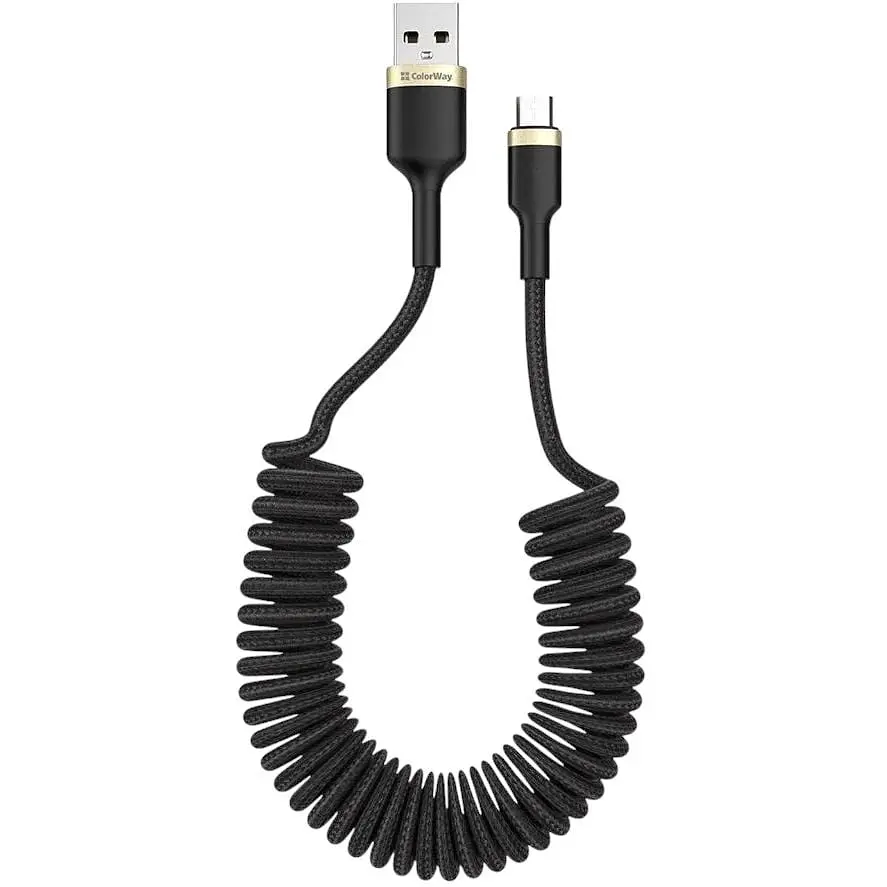 Кабель ColorWay USB - MicroUSB (spiral) 2.4А 35-150 см