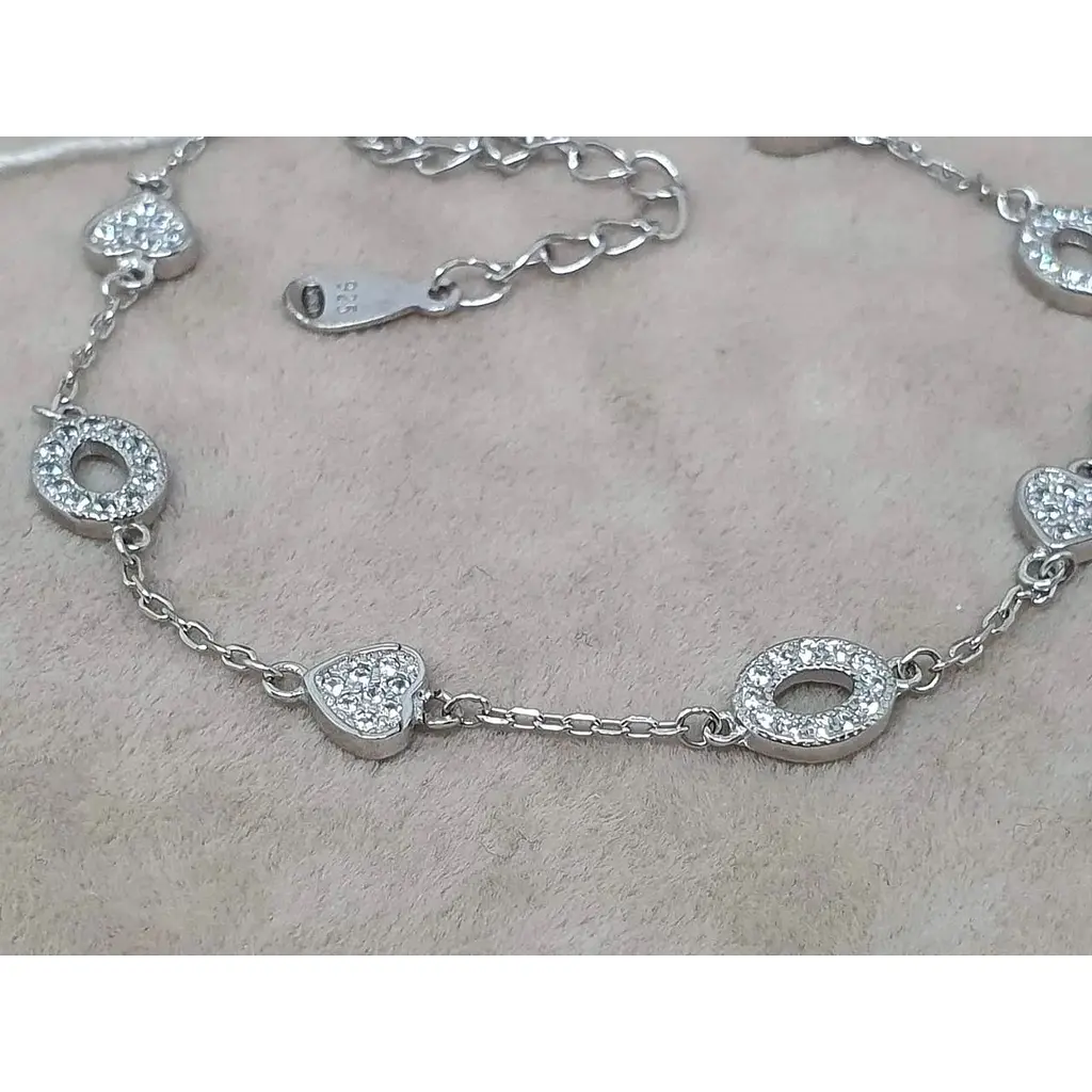 Срібний браслет TOP Silver з фіанітами. 550072Б - фото 2